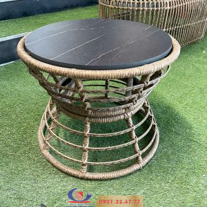 Bàn wicker Mặt bàn vân đá